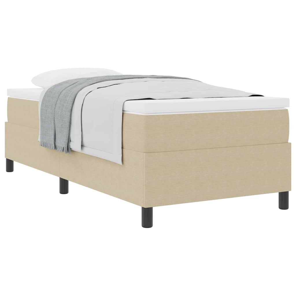 Box spring seng Lys Grå og Hvid 100 x 200 cm Velourstof