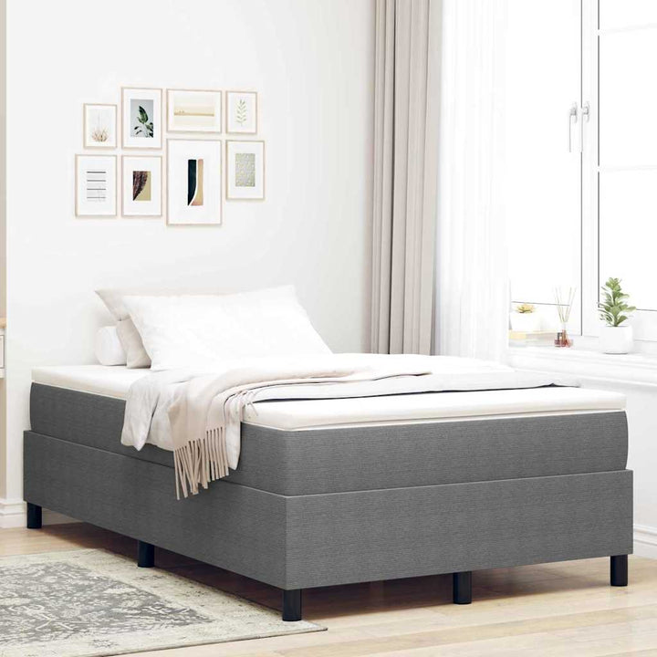 Box spring seng Lys Grå og Hvid 120 x 190 cm Velourstof