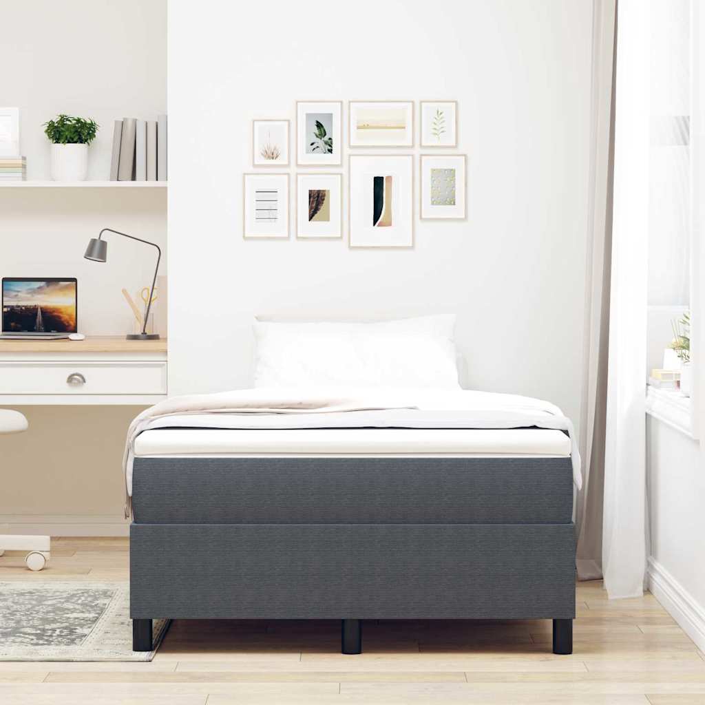 Box spring seng Mørkegrå og Hvid 120 x 190 cm Velourstof