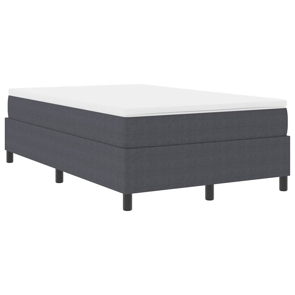 Box spring seng Mørkegrå og Hvid 120 x 190 cm Velourstof