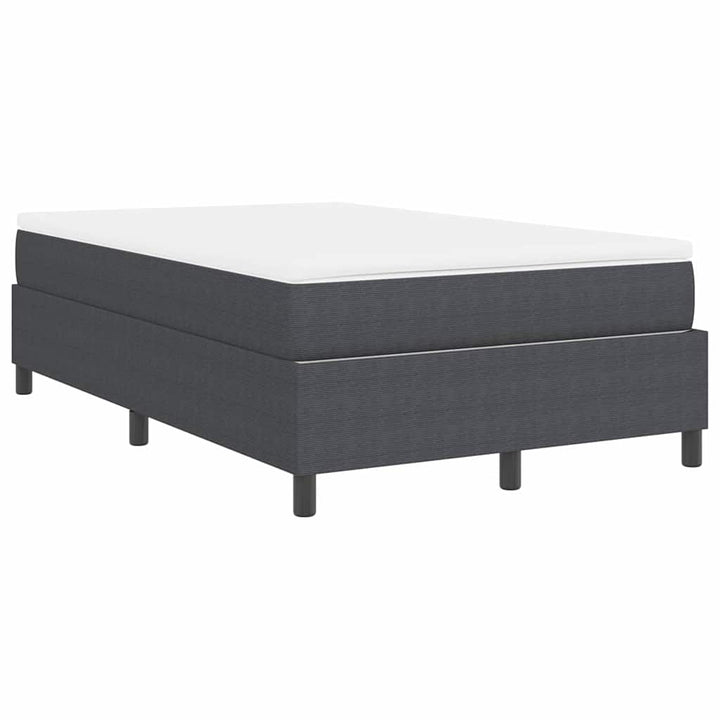 Box spring seng Mørkegrå og Hvid 120 x 190 cm Velourstof