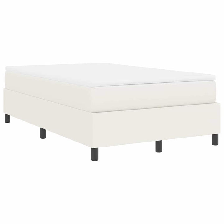 Box spring seng Creme og hvid 120 x 190 cm Velourstof