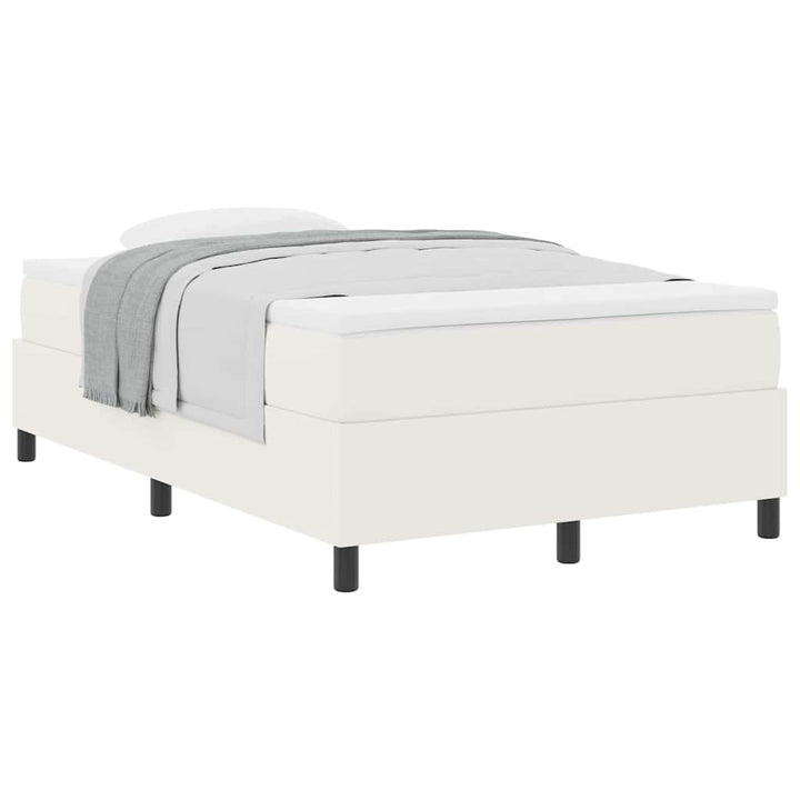 Box spring seng Creme og hvid 120 x 190 cm Velourstof