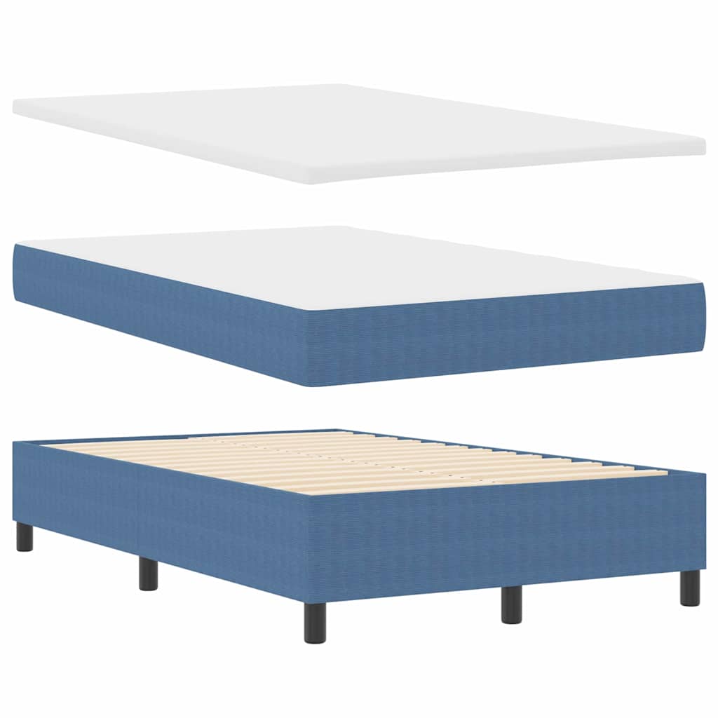 Box spring seng Blå og Hvid 120 x 190 cm Velourstof