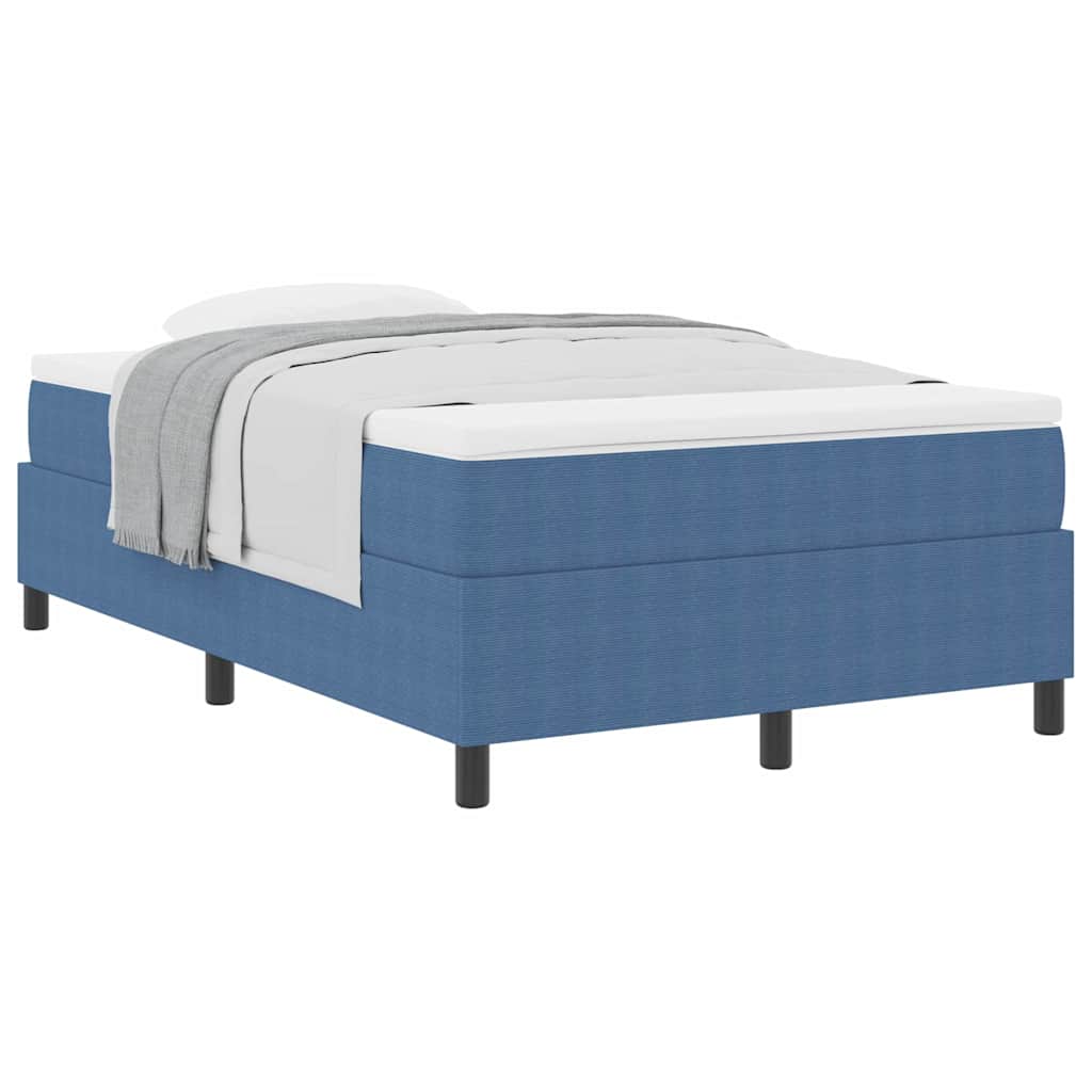 Box spring seng Blå og Hvid 120 x 190 cm Velourstof