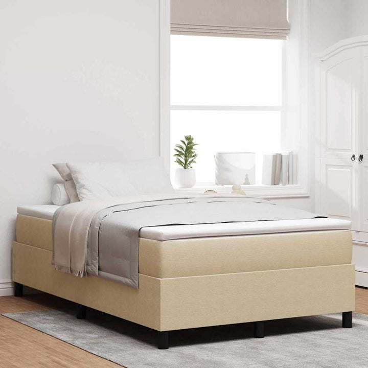 Box spring seng Lys Grå og Hvid 120 x 190 cm Velourstof