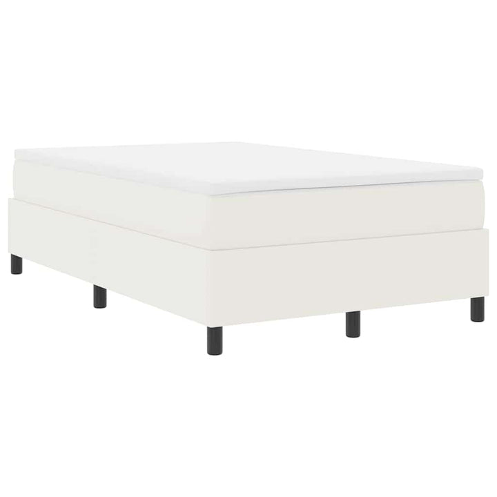 Box spring seng Creme og hvid 120 x 200 cm Velourstof