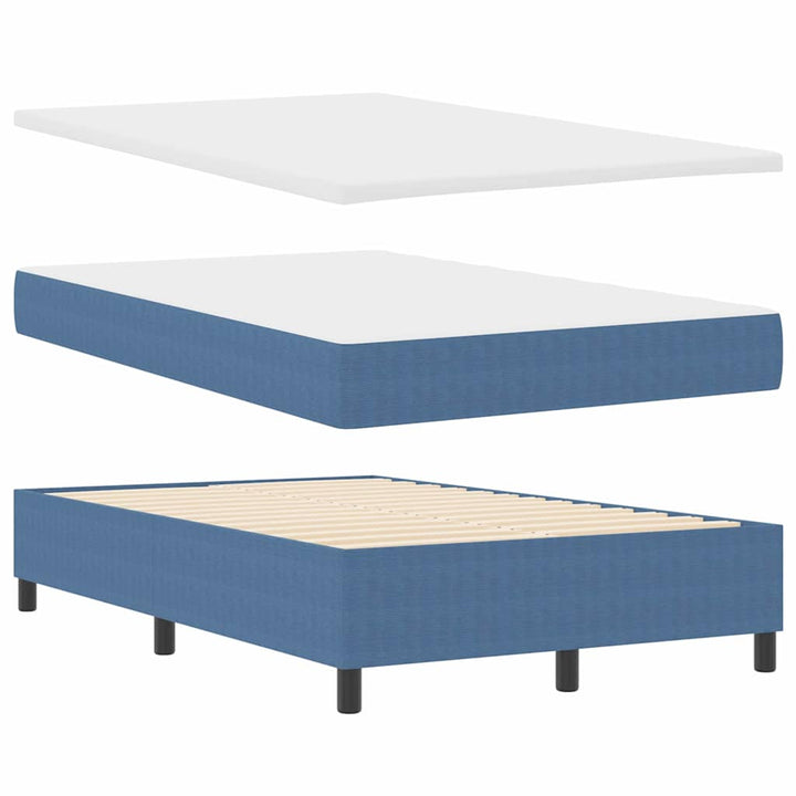 Box spring seng Blå og Hvid 120 x 200 cm Velourstof