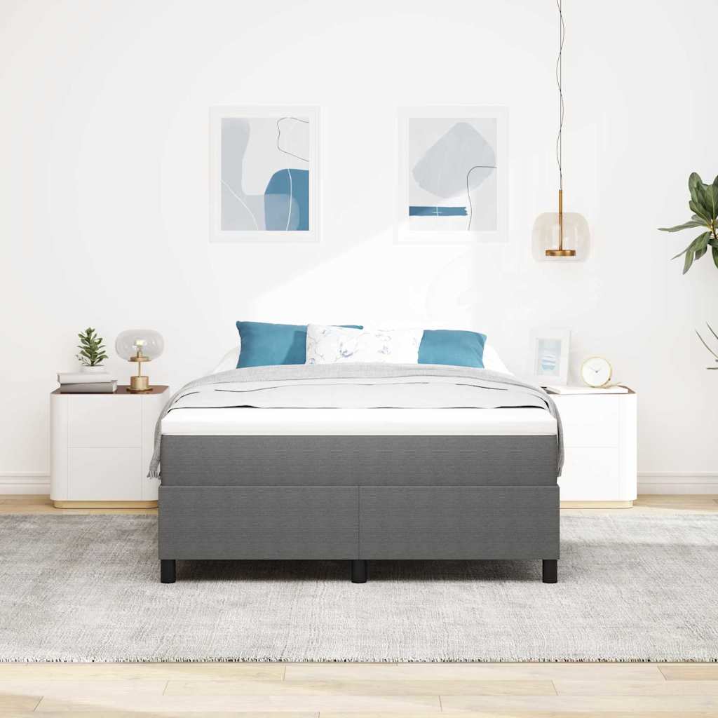 Box spring seng Lys Grå og Hvid 140 x 190 cm Velourstof