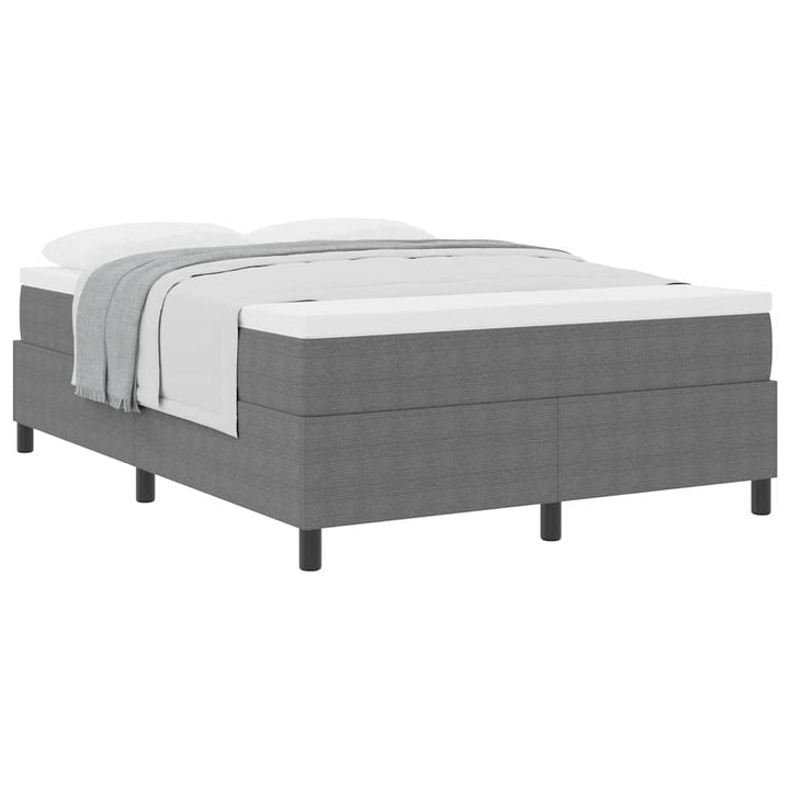 Box spring seng Lys Grå og Hvid 140 x 190 cm Velourstof