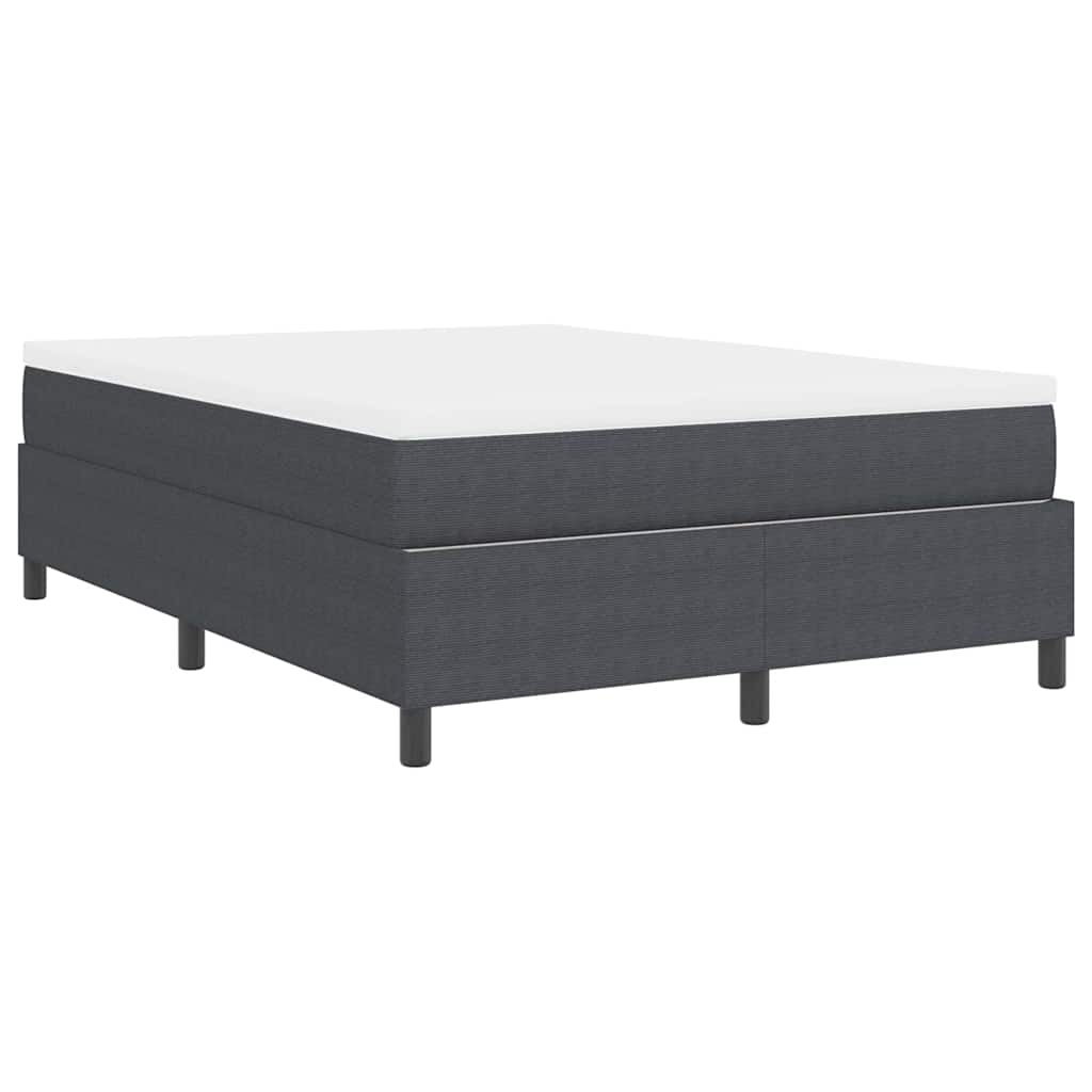 Box spring seng Mørkegrå og Hvid 140 x 200 cm Velourstof