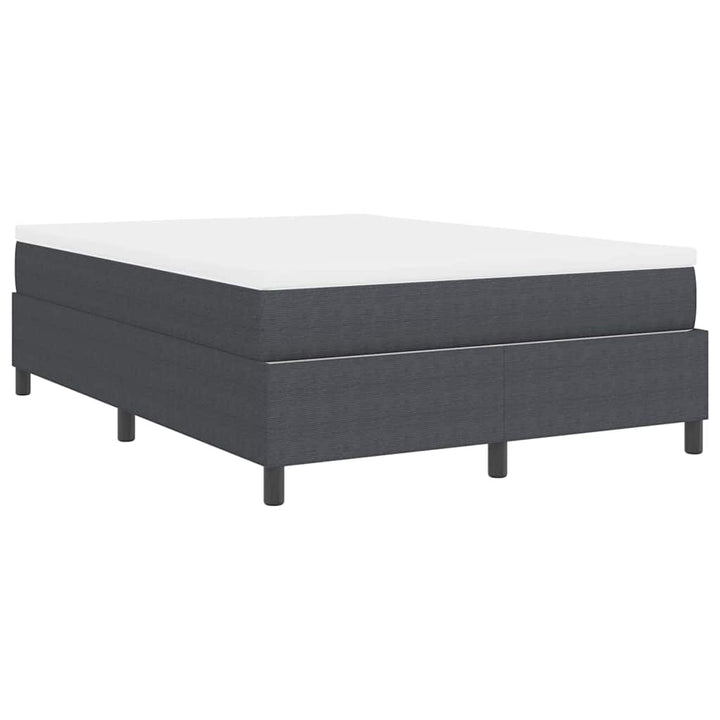 Box spring seng Mørkegrå og Hvid 140 x 200 cm Velourstof