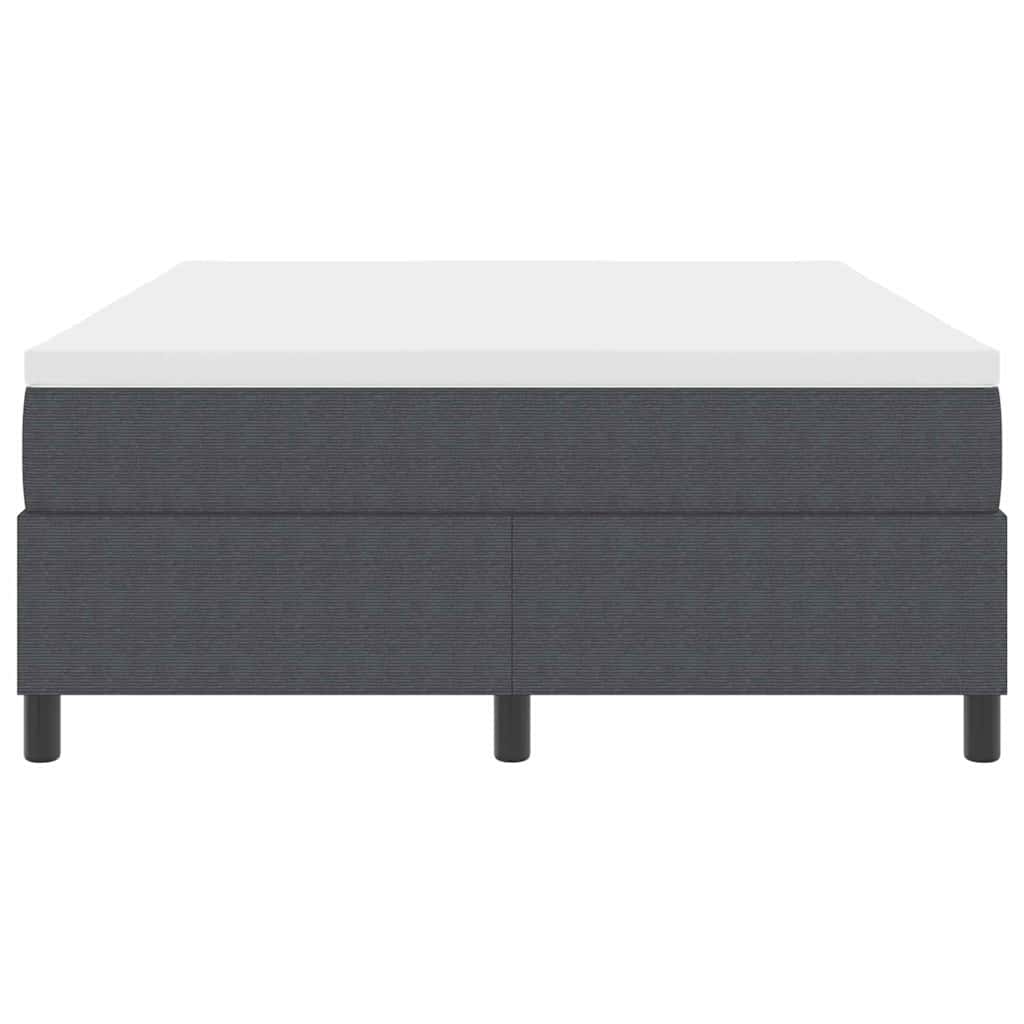 Box spring seng Mørkegrå og Hvid 140 x 200 cm Velourstof