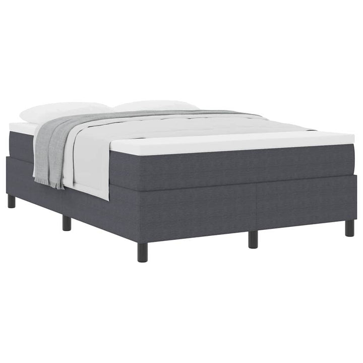 Box spring seng Mørkegrå og Hvid 140 x 200 cm Velourstof