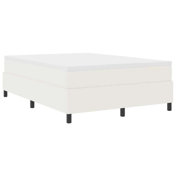 Box spring seng Creme og hvid 140 x 200 cm Velourstof