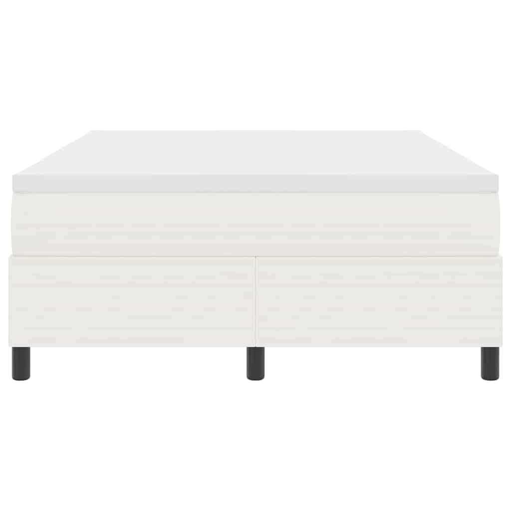 Box spring seng Creme og hvid 140 x 200 cm Velourstof