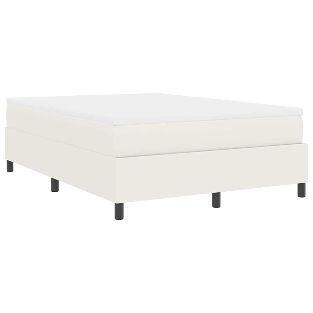 Box spring seng Creme og hvid 160 x 200 cm Velourstof