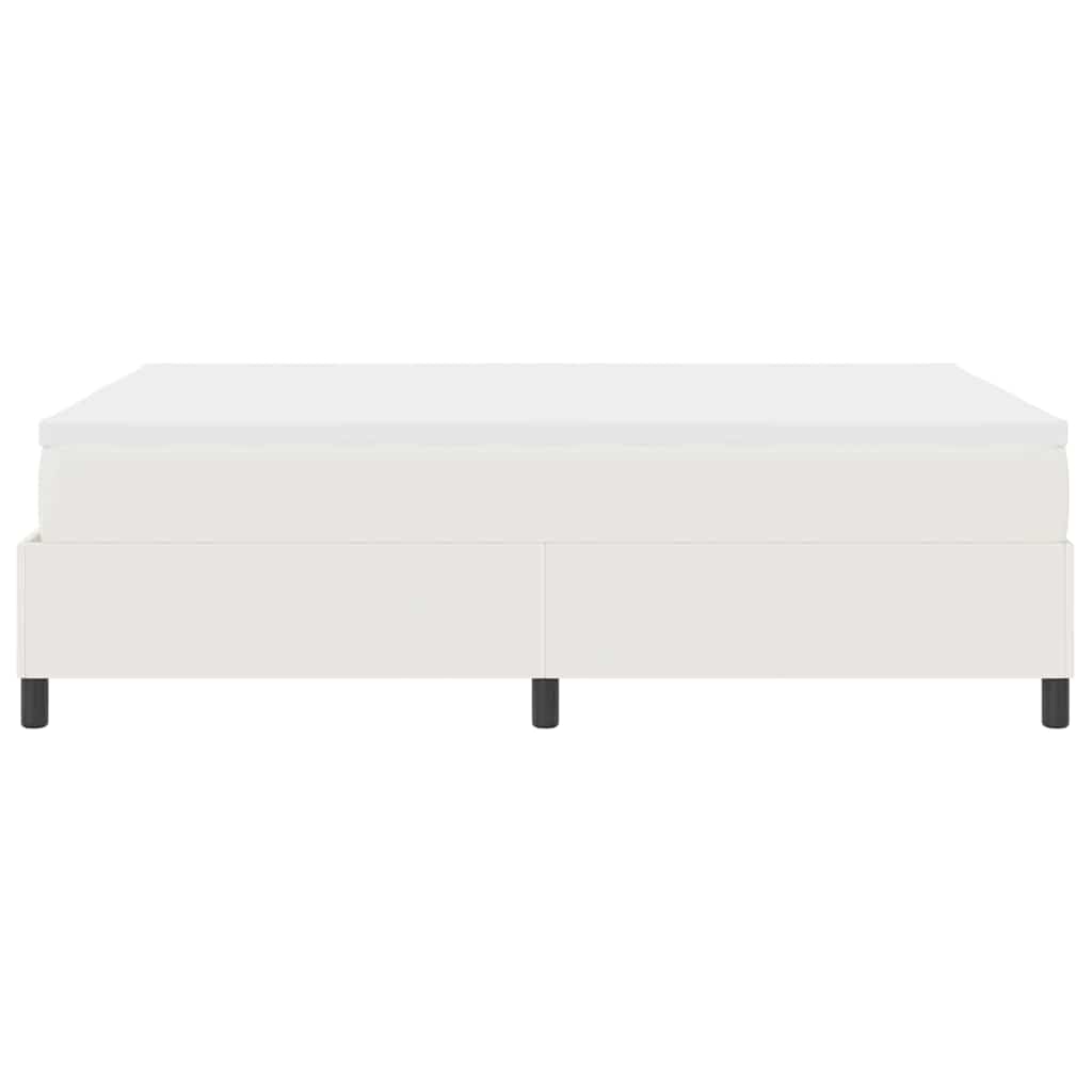 Box spring seng Creme og hvid 160 x 200 cm Velourstof