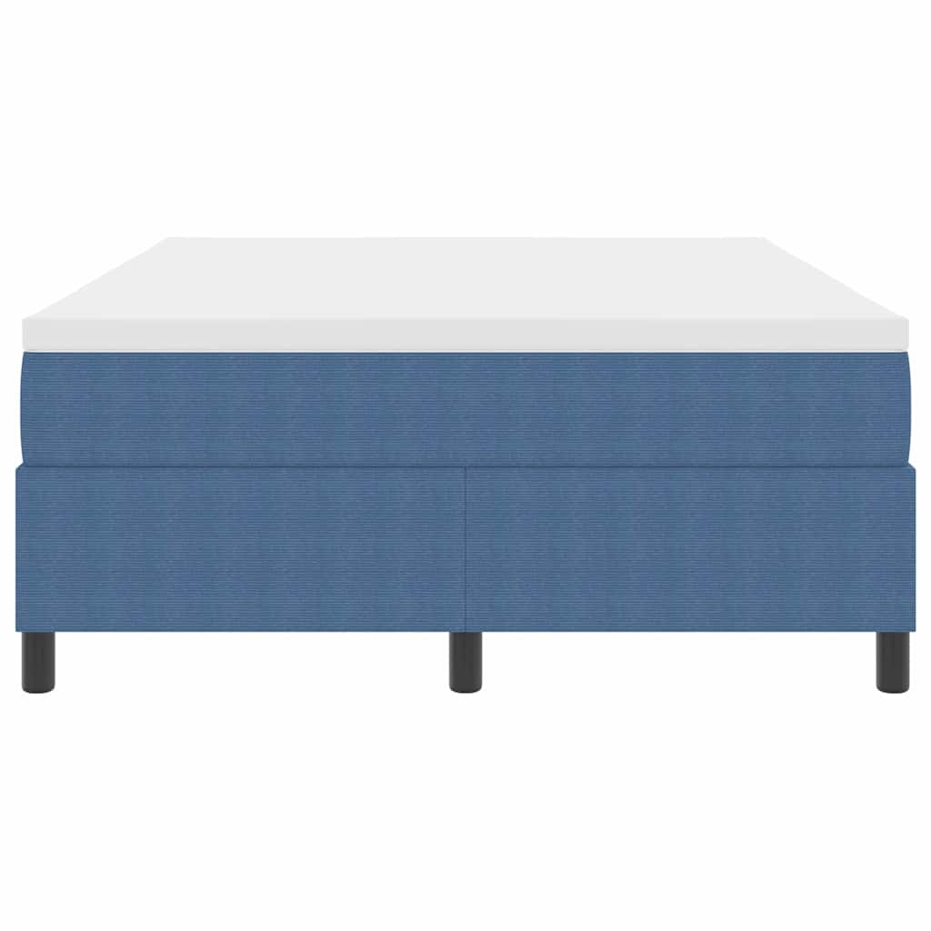 Box spring seng Blå og Hvid 160 x 200 cm Velourstof