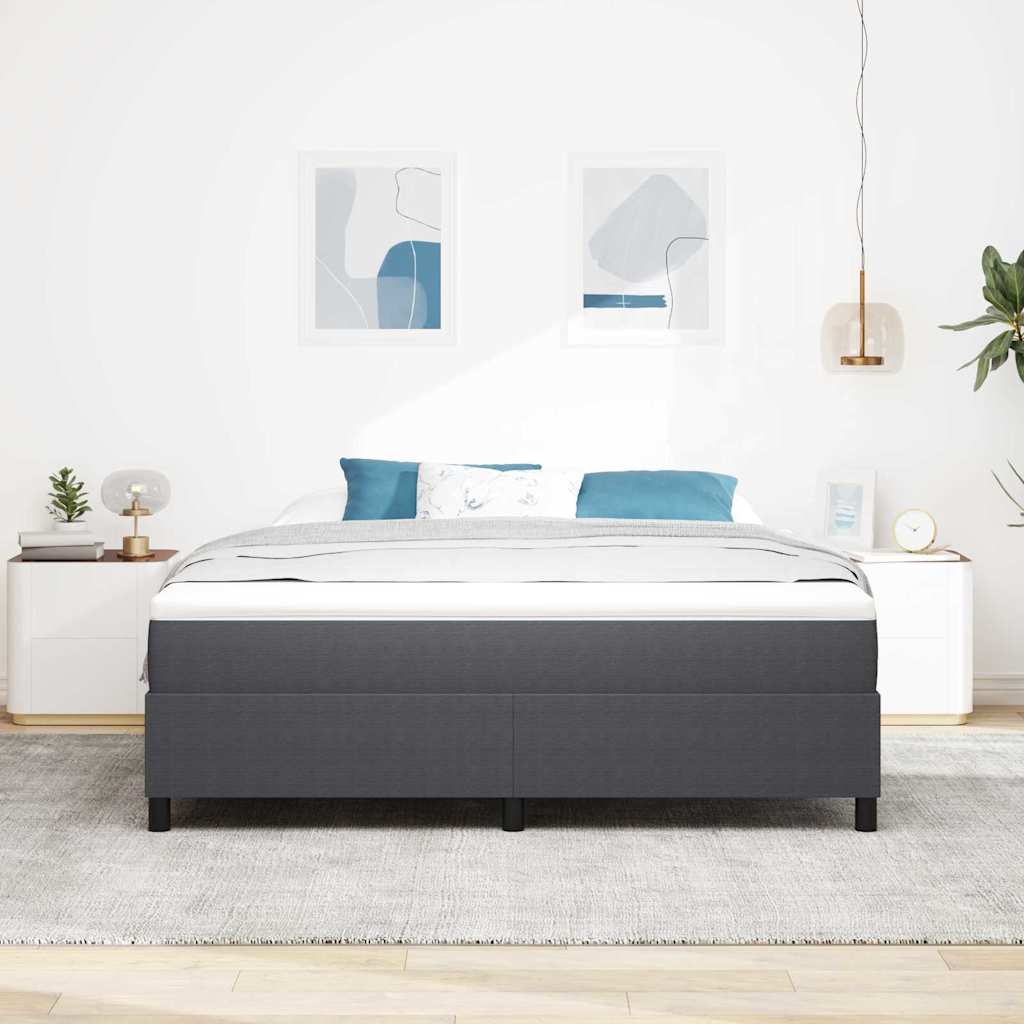 Box spring seng Mørkegrå og Hvid 180 x 200 cm Velourstof