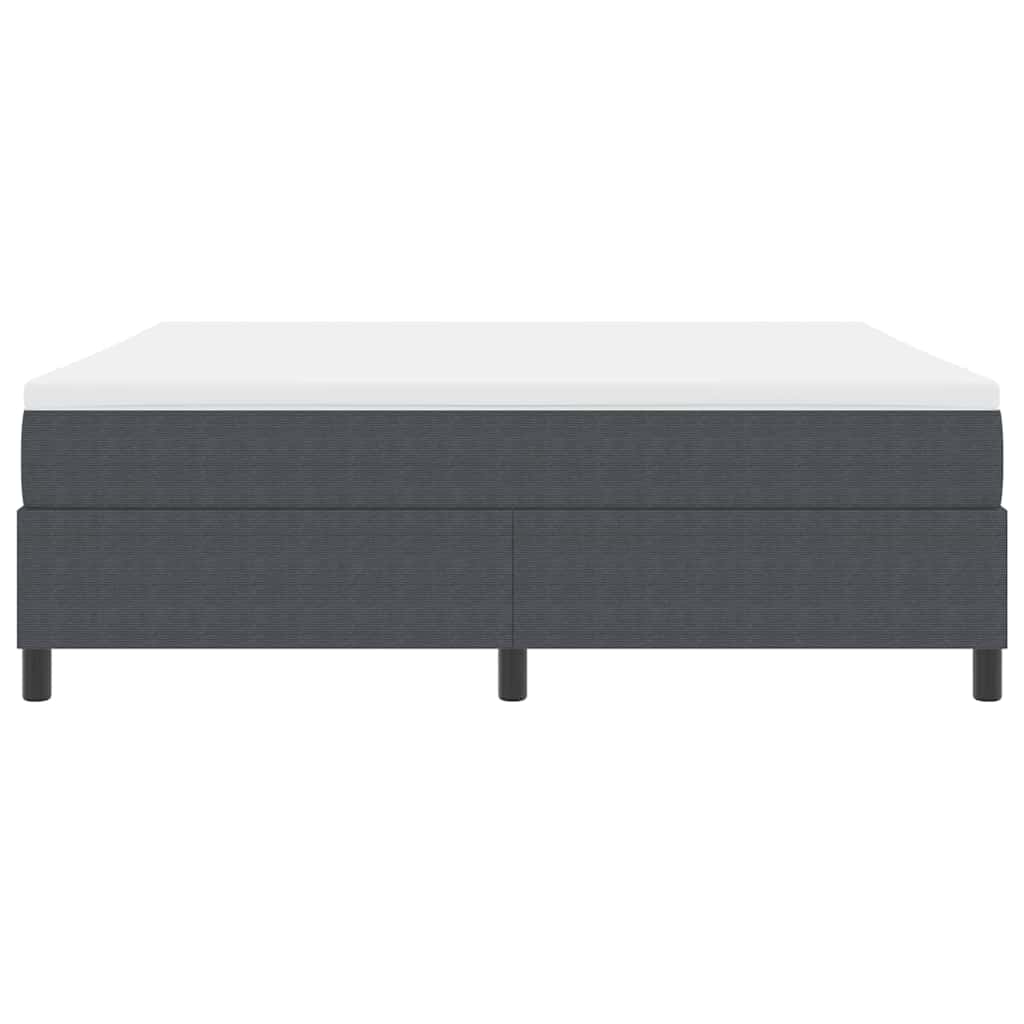 Box spring seng Mørkegrå og Hvid 180 x 200 cm Velourstof