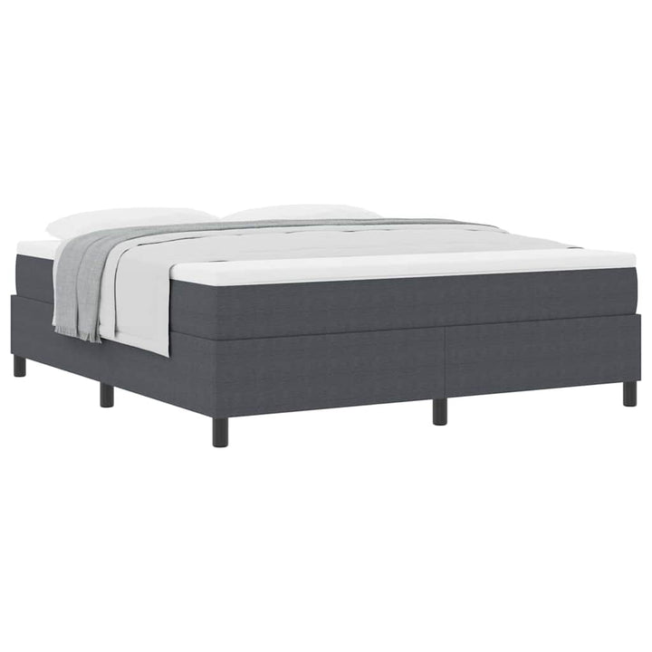 Box spring seng Mørkegrå og Hvid 180 x 200 cm Velourstof