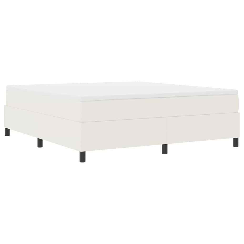 Box spring seng Creme og hvid 180 x 200 cm Velourstof