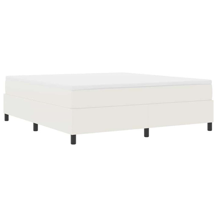 Box spring seng Creme og hvid 180 x 200 cm Velourstof