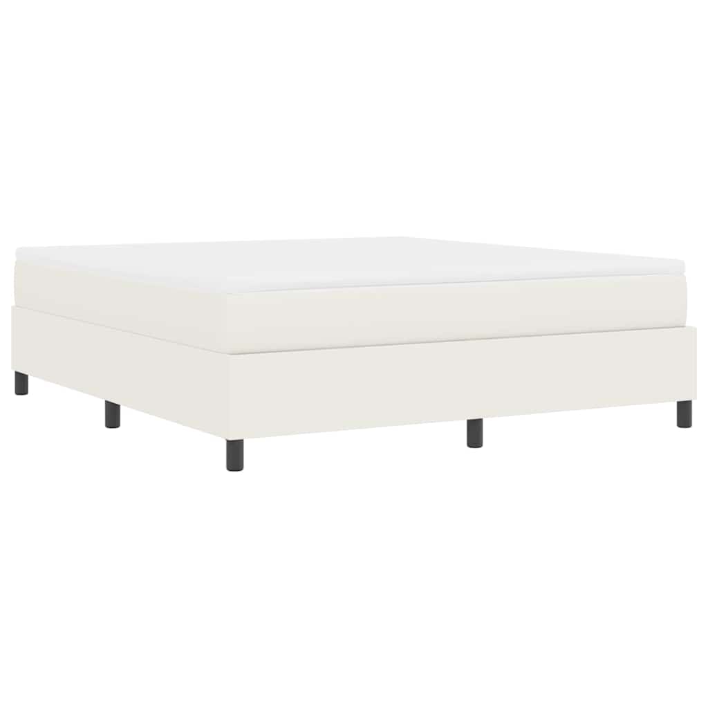 Box spring seng Creme og hvid 180 x 200 cm Velourstof