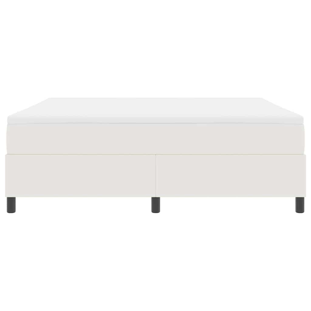 Box spring seng Creme og hvid 180 x 200 cm Velourstof