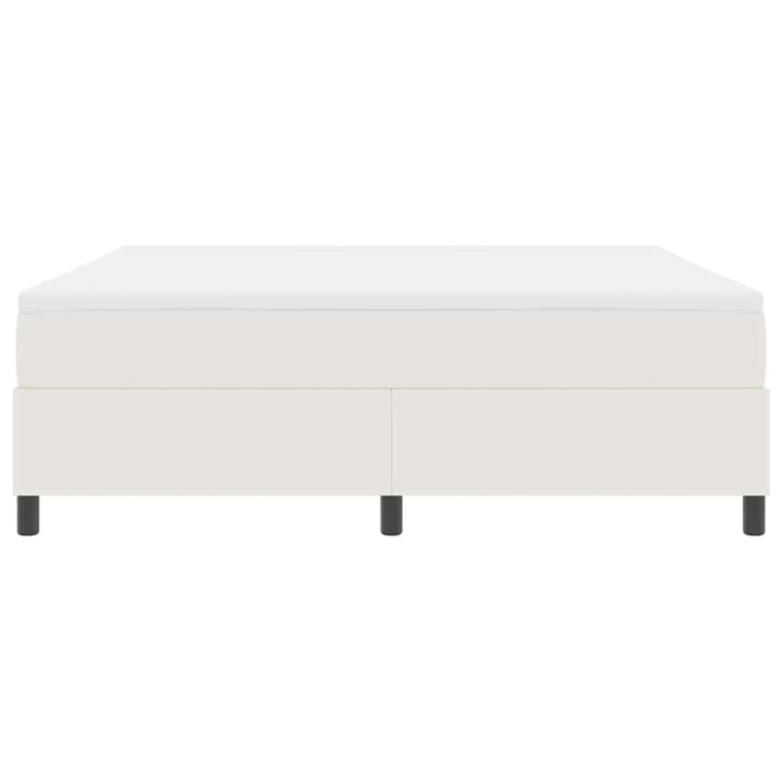 Box spring seng Creme og hvid 180 x 200 cm Velourstof