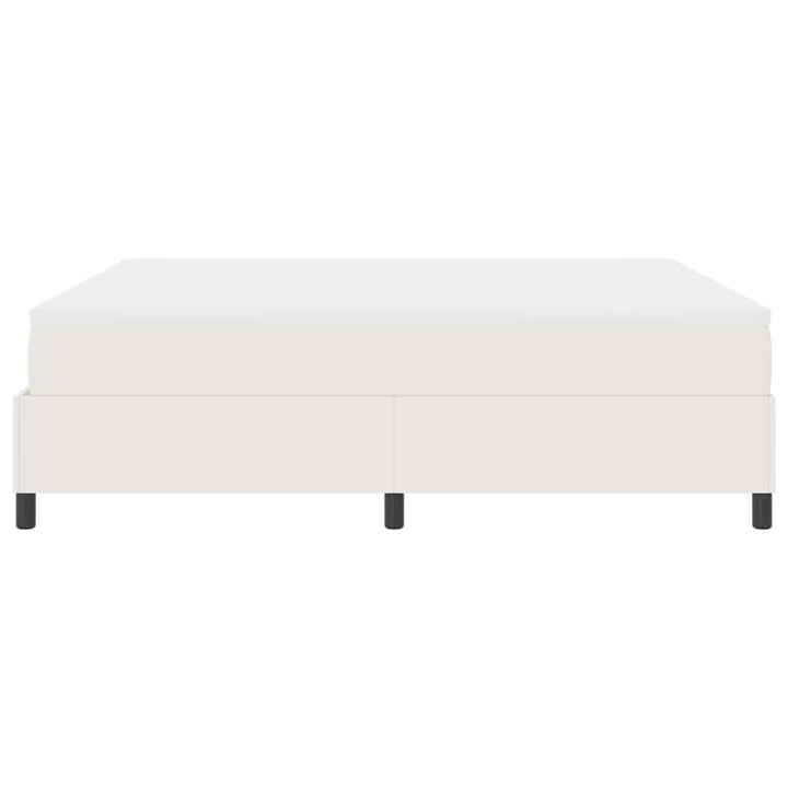 Box spring seng Creme og hvid 180 x 200 cm Velourstof