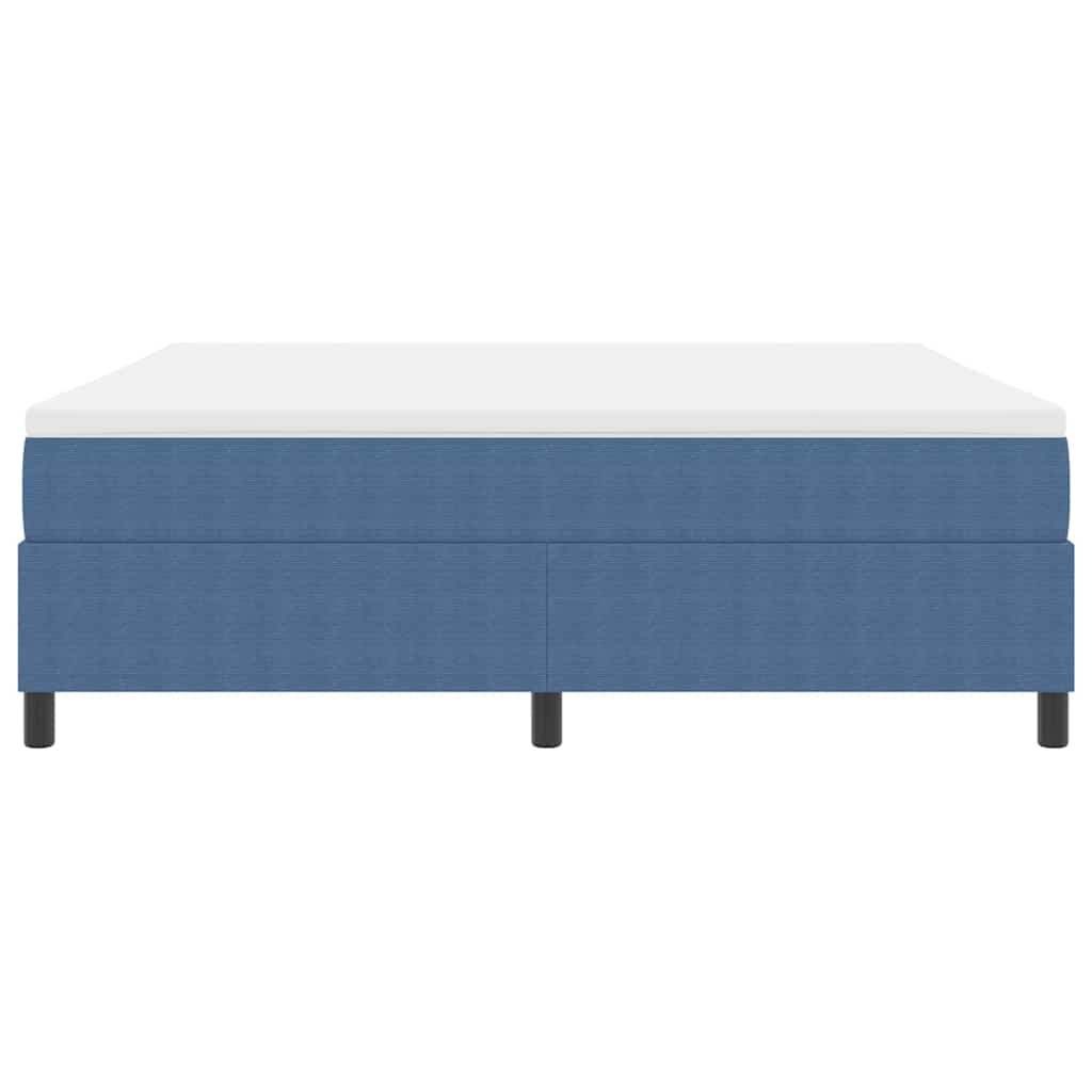 Box spring seng Blå og Hvid 180 x 200 cm Velourstof