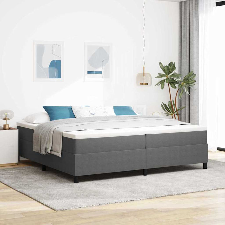 Box spring seng Lys Grå og Hvid 200 x 200 cm Velourstof