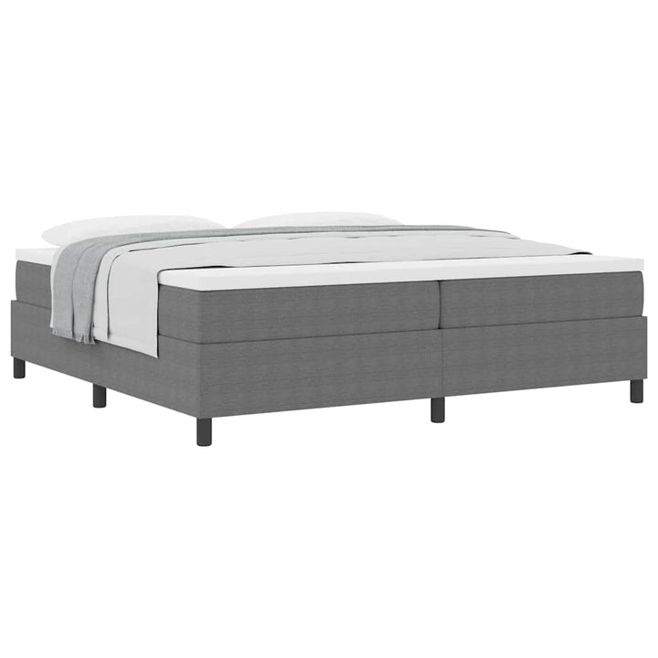 Box spring seng Lys Grå og Hvid 200 x 200 cm Velourstof