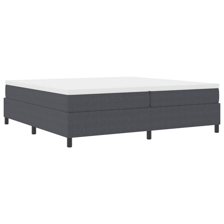 Box spring seng Mørkegrå og Hvid 200 x 200 cm Velourstof
