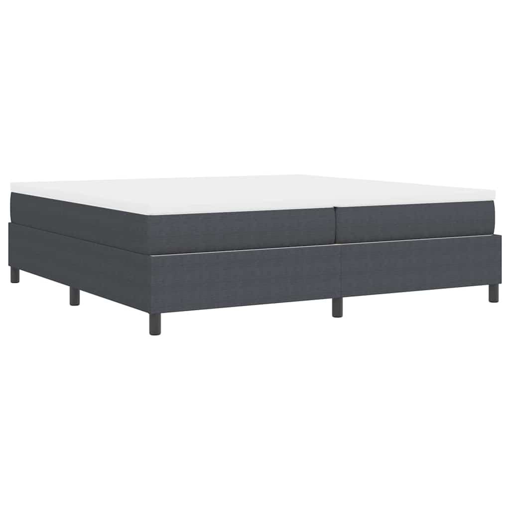 Box spring seng Mørkegrå og Hvid 200 x 200 cm Velourstof