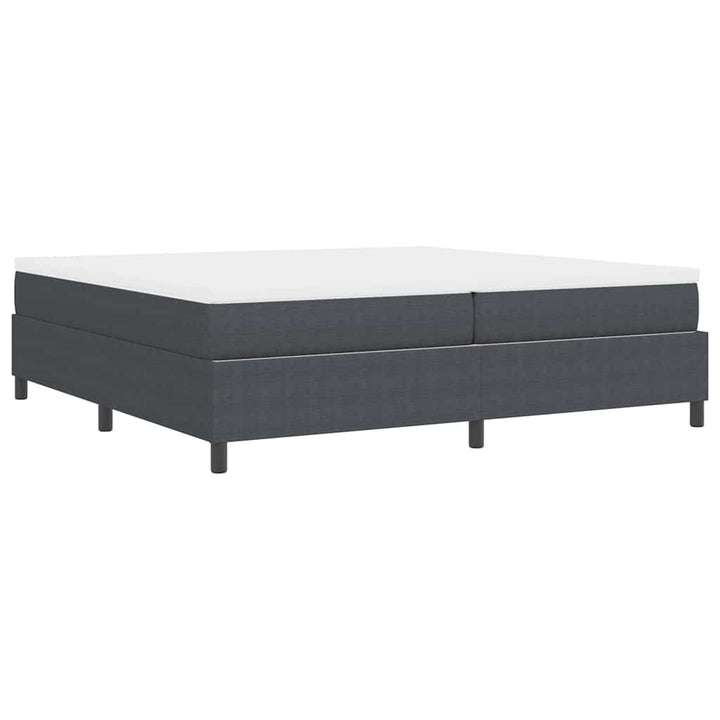 Box spring seng Mørkegrå og Hvid 200 x 200 cm Velourstof