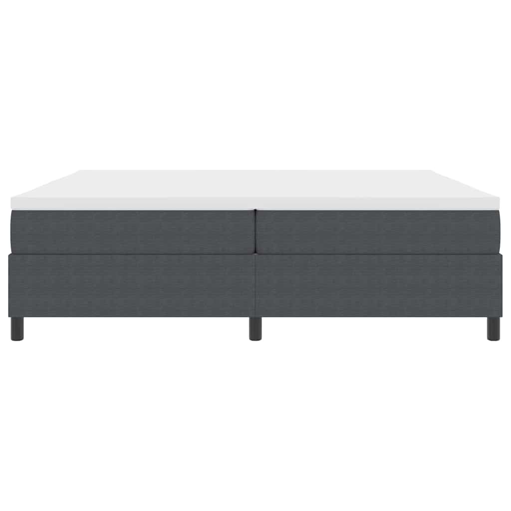 Box spring seng Mørkegrå og Hvid 200 x 200 cm Velourstof