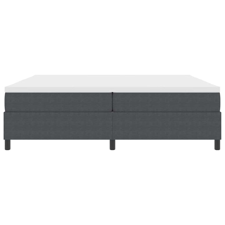 Box spring seng Mørkegrå og Hvid 200 x 200 cm Velourstof