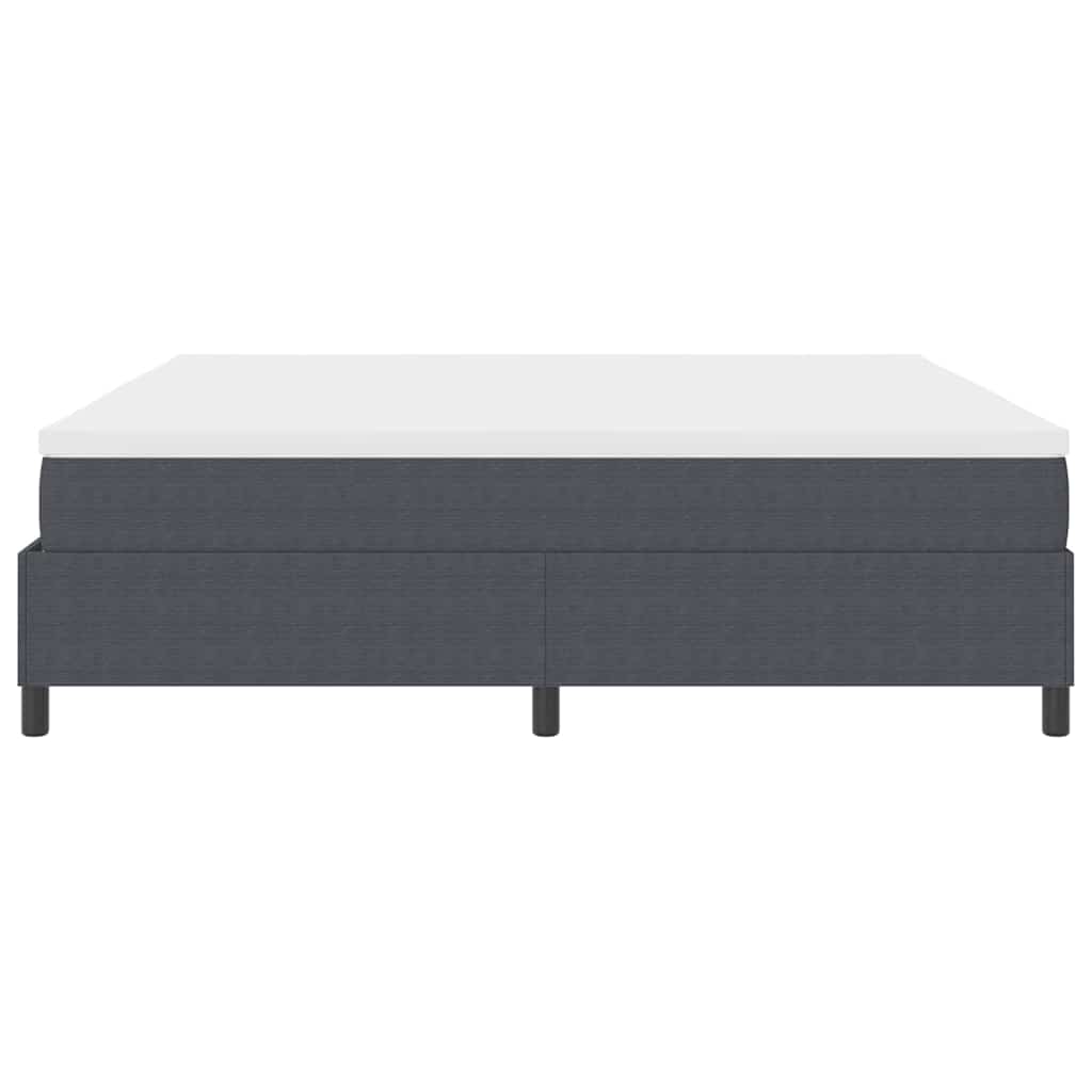 Box spring seng Mørkegrå og Hvid 200 x 200 cm Velourstof