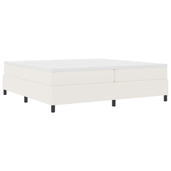 Box spring seng Creme og hvid 200 x 200 cm Velourstof