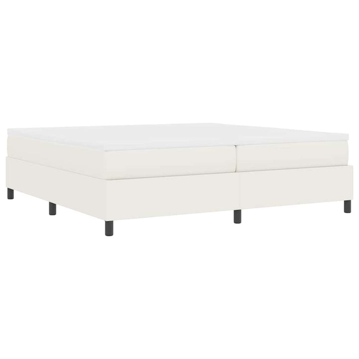 Box spring seng Creme og hvid 200 x 200 cm Velourstof