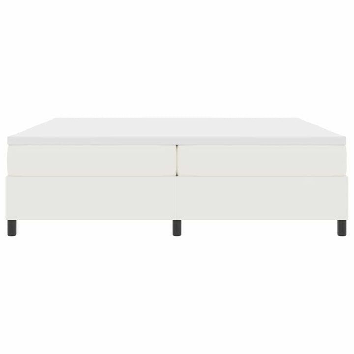 Box spring seng Creme og hvid 200 x 200 cm Velourstof
