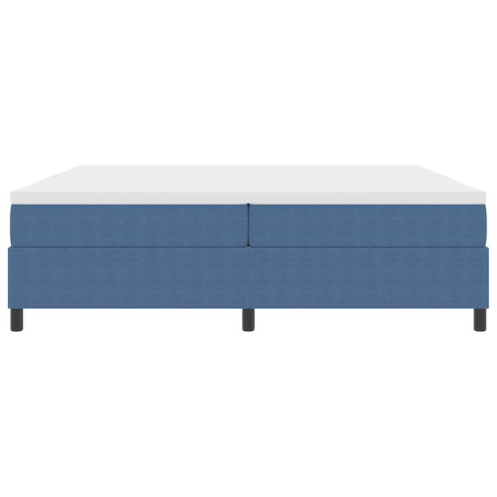 Box spring seng Blå og Hvid 200 x 200 cm Velourstof