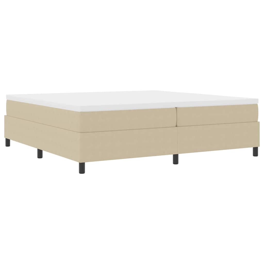 Box spring seng Lys Grå og Hvid 200 x 200 cm Velourstof