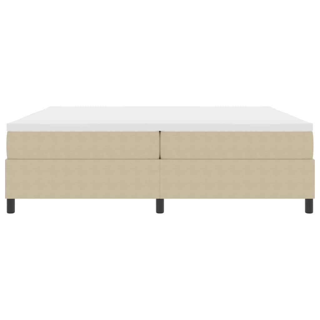 Box spring seng Lys Grå og Hvid 200 x 200 cm Velourstof