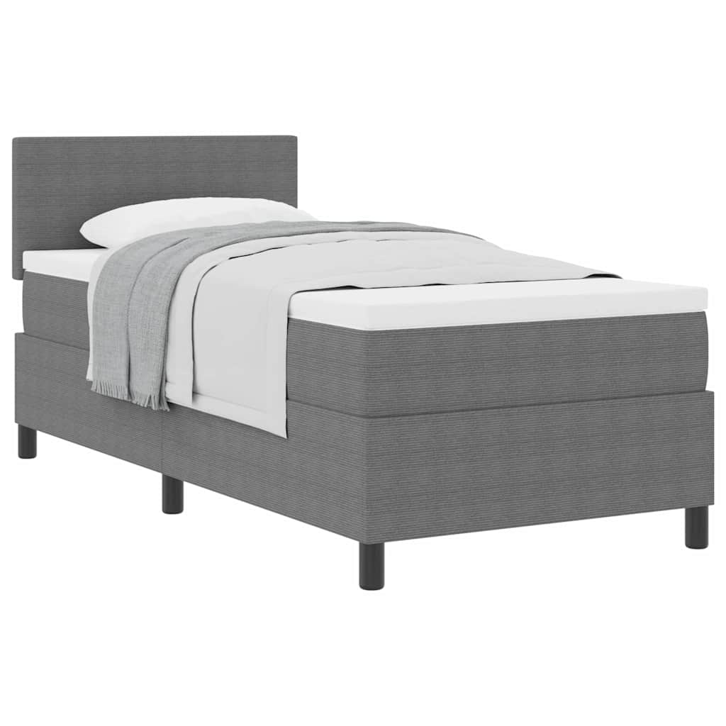 Box spring seng Lys Grå og Hvid 80 x 200 cm Velourstof