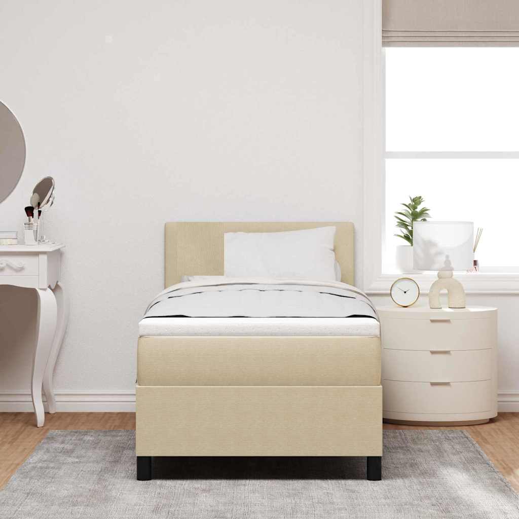 Box spring seng Lys Grå og Hvid 80 x 200 cm Velourstof