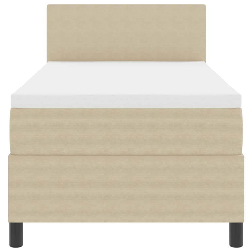 Box spring seng Lys Grå og Hvid 80 x 200 cm Velourstof
